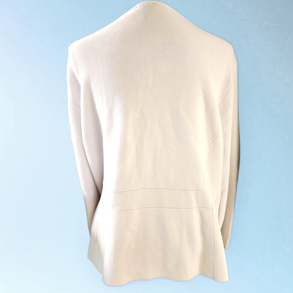 TALBOTS Zip Front Ruffle Sweater Jacket - Picture 4 of 8